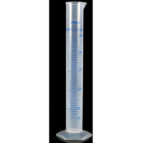 1 outil de mesure de laboratoire, cylindre de mesure en plastique de 250 ml, tube à échelle de bande, équipement de laboratoire chimique (1/5)