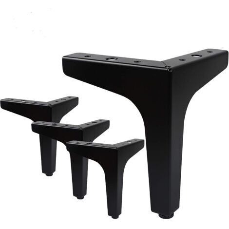 Lot de 4 Pieds de Meubles Charge Jusqu'à 600 KG,Pied de Table Modernes en Métal en Forme de Triangle,Pied Meuble épingle pour Placard,Canapé,avec 4 Protège Pieds,Noir GROOFOO(15cm) (1/5)