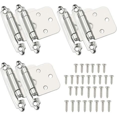 Charnières 6 Pcs Charniere Porte Charnière à Fermeture Automatique Matériau en Acier Laminé à Froid Paumelle Ressort avec Amortisseur pour Porte Placard Armoire à Chaussures Bibliothèque Cave à Vin (1/5)