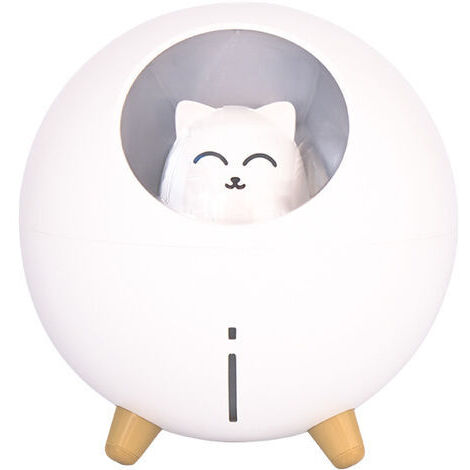 Humidificateur d'air USB chat LED 7 couleurs – Modes brouillard continu et indirect – Arrêt automatique après 5h – Atmosphère apaisante (1/5)