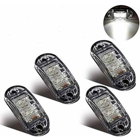 Feux de gabarit latéraux LED 12V 24V – Lot de 4 – Dimensions 6,58 x 2,79 x 1,78 cm – IP65 pour étanchéité – Installation facile sur remorque, camion, bus (1/5)