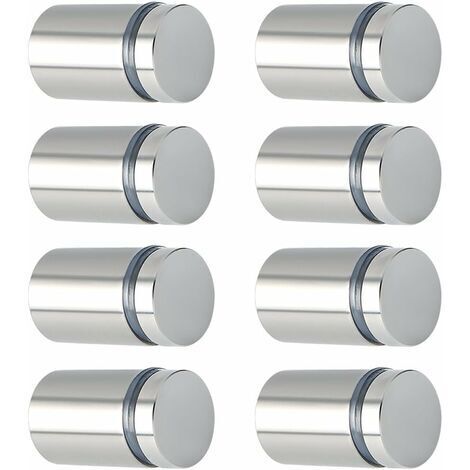 8 Pcs Publicité Vis en Acier Inoxydable Entretoise de Verre Publicitaire pour Plaques et Présentoirs de Signe, 19 mm de diamètre 25 mm de Longueur Brossé
