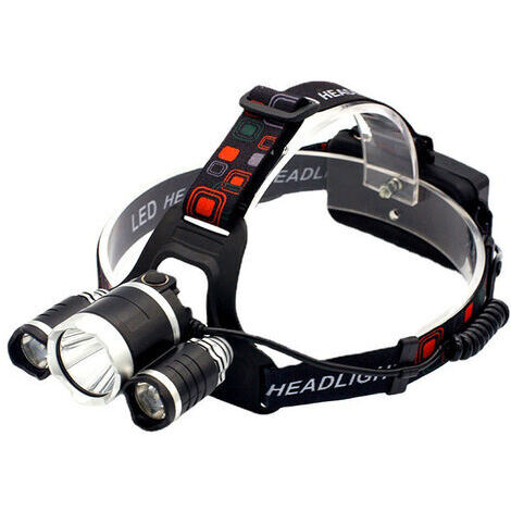 Lampe Frontale à LED Rechargeable Super Lumineuse avec 3 lumières 4 Modes et 6 000 lumens pour Course à Pied, Camping, pêche, Cyclisme ou randonnée