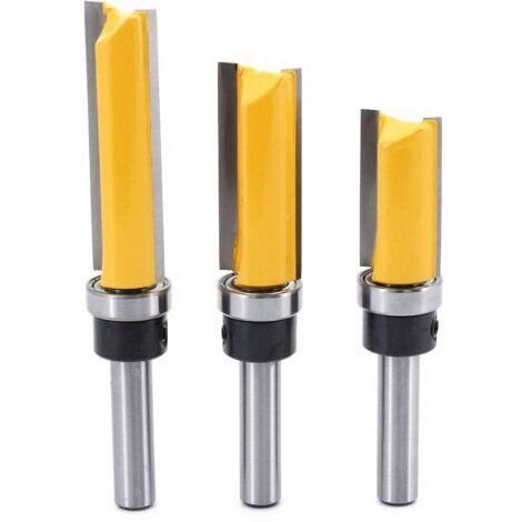 Fraise à affleurer 3PCS 8mm – Diamètre de coupe 15.9mm – Longueur de coupe 30/40/50mm – Revêtement PTFE pour coupe nette (1/5)