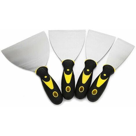 Couteau a Enduire Inox Ensemble de 4 Pièces Spatule Enduit Lissage Spatule Enduit Couteau à Enduire 2/3/4/5 Pouces Spatule Acier Couteau à Enduire