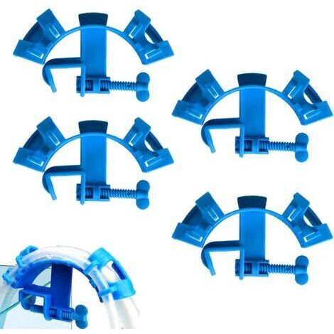 Lot of 4 Support De Tuyau d'eau d'Aquarium,Tuyau d'Aquarium Réglable,Support De Tuyau d'eau De Filtration d'Aquarium,Support De Tuyau pour Tube De Montage(Bleu) (1/5)