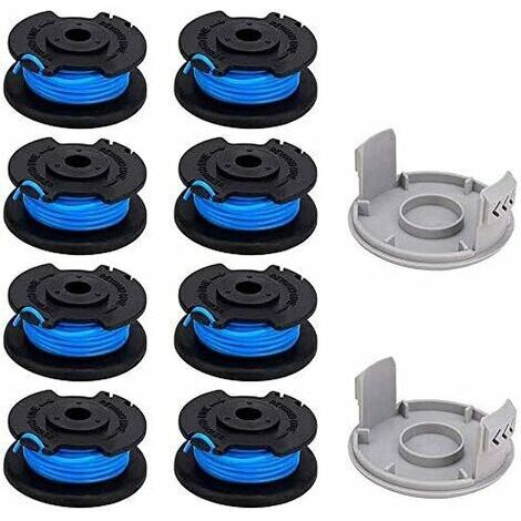 10 Paquets Bobine de Rechange pour Coupe-bordure de Ligne 0,065 pouce pour Ryobi 18v 24v 40v, Compatible Avec Ryobi One + AC14RL3A, Coupe-fil Sans Fil Line 11ft, 8 Bobines + 2 Capuchons de Coupe (1/5)