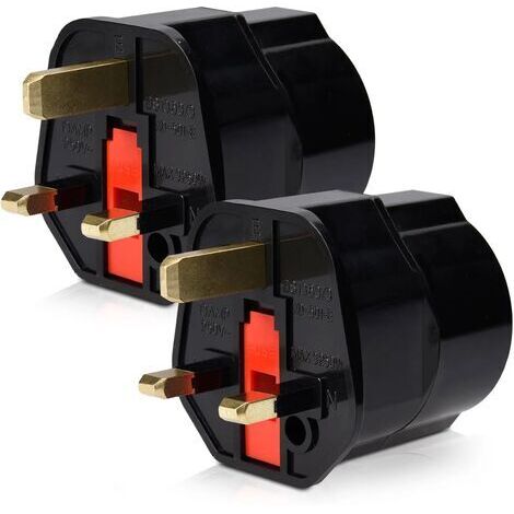 2X Adaptateur Prise Anglaise - Modèle Schuko Type G - Fiche France vers Royaume-Uni - Prise Compact pour Voyage - Compatible Plusieurs Pays (1/5)