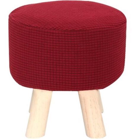 2 housses de repose-pieds rondes, housse de repose-pieds élastique, housse de protection amovible et lavable, repose-pieds, housse de repos de salon en spandex (diamètre applicable : 28- (1/4)