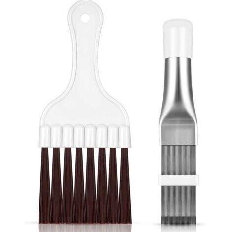 2 Pièces Peigne d'Aileron de Condensateur de Climatiseur, Brosse de Nettoyage à Ailettes Nettoyeur d'Ailettes de Climatiseur Nettoyage de Bobines de Réfrigérateur Outil de Radiateur d'Évaporateur (1/5)