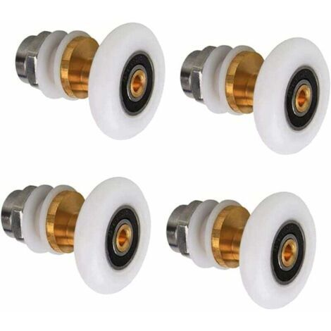 Lot de 4 Roulettes pour Cabine de Douche, Roulettes de Remplacement pour Porte Coulissante, 25 mm (1/5)