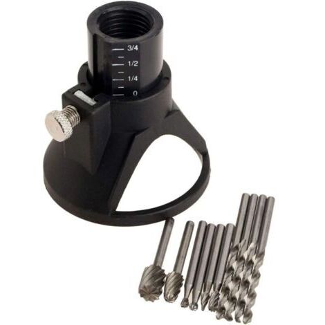 Kit de fixation rotatif multi-outils pour guidage de coupe HSS Foret de foret Dremel Rotary Multi Outil de coupe Guide de coupe Kit de coupe contrôlée – 11 Set (1/5)