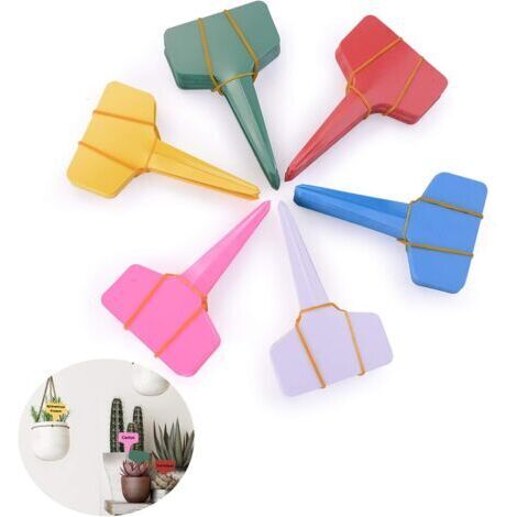 180Pcs T-Type Etiquettes en Plastique de Plante T- Tag Epaisse Etanche Multicolores pour Plantes Jardin (6 x 10cm) (1/5)
