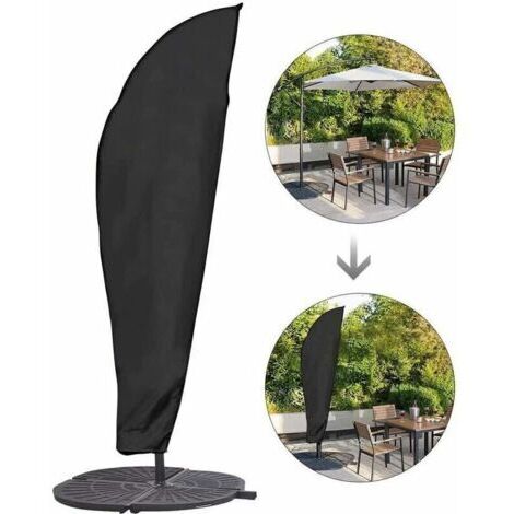 Accessoire pour parasol Housse de protection pour parasol avec tige et parasol déporté 280CM Grand parasol Protection contre les intempéries, les UV, le vent Outdoor pour parasol déporté (1/4)