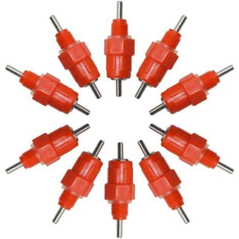 Automatique Tétine Abreuvoir,Abreuvoirs Automatiques Kit,Abreuvoir Volaille en Plastique,Volaille Automatique Abreuvoir,Abreuvoir de Volaille,Eau Mamelons Abreuvoirs,pour Poulet Canard Volaille,10Pc (1/4)