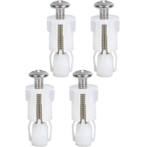 Lot de 4 raccords et fixations de siège de toilette, vis de couvercle de toilette, kit de pièces de rechange universelles pour abattant de toilettes, kit de pièces de rechange pour couvercles de (1/4)
