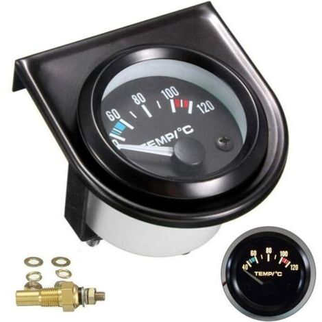 Kit de jauge de température de l'eau pour voiture Noir LED Universel Manomètre de température de l'eau de voiture Cadrans de 101,6 à 120°(Diamètre 52mm) (1/4)