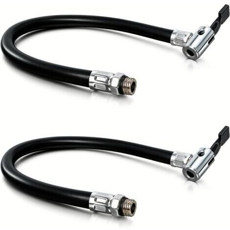 Tuyau Gonflage Pneu Universel Embout Gonflage Pneu Voiture avec Raccord Rapide, Tuyau de Gonflage de Pneus Flexible 38 cm pour Pompe à Air, Compresseur, Vélo, Moto, Auto, Camion (1/4)