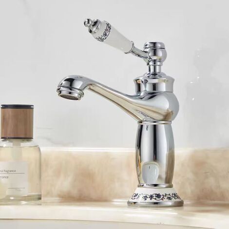 Mitigeur lavabo de salle de bain haute classique en laiton , robinet monocommande , our Lavabo ou Vasque de Salle Bain , Chaude et Froide Réglable de Mitigeur Lavabo (1/4)