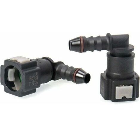 Lot de 2 Connecteur de Tuyau de Carburant de Voiture , Raccord durite essence , connecteur rapide à 90 degrés , plastique 7.89mm Connecteur ID6,de (1/4)