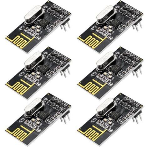 NRF24L01+ Lot de 6 modules d'émetteur-récepteur radio sans fil 2,4 G, module émetteur-récepteur radio sans fil RF PI ARM modèle module de communication sans fil mise à niveau 200 m (1/4)