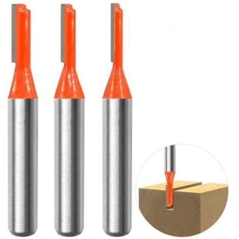 3pcs 8mm Tige Straight Routeur Bit Set, Fraises À Rainurer Fraise À Bois Outillage Bois Fraise 3mm,4mm,5mm Pour Transformation Du Bois Perçage Et Sculpture (1/4)