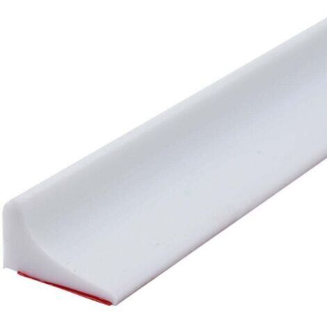 100CM Barriere De Douche Silicone,Barre De Seuil De Douche Anti Débordement Autocollant,Barrage Eau Douche,Seuil Douche Barrage D'eau,Barrière De Douche Pliable Pour Sol De Salle De Bain-Blanc-RAPAND (1/4)