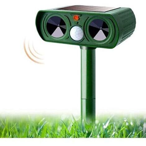Répulsif Chat Exterieur 1 PC, Ultrasons et Lecteur Flash, Chargement Solaire, Prévenir Chiens Souris Pigeon pour Pépinière de Jardin