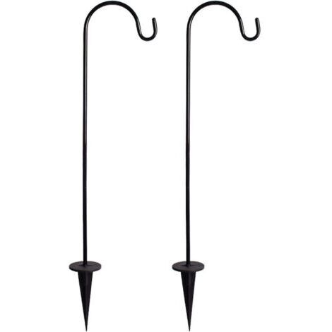 Serbia – Pack de 2 crochets de berger en fer – Hauteur réglable jusqu'à 58 cm – Résistants à la rouille – Pour pots de fleurs et guirlandes lumineuses (1/4)