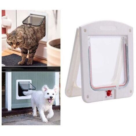 Chatière pour chats et petits chiens, avec une porte équipée de puce et offrant 4 voies verrouillables. Facile à installer et à utiliser. (1/5)