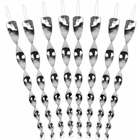 Répulsif oiseaux tiges spiralées en plastique 30 cm – Lot de 8 tiges réfléchissantes – Rotation 360° pour protection jardin et ferme