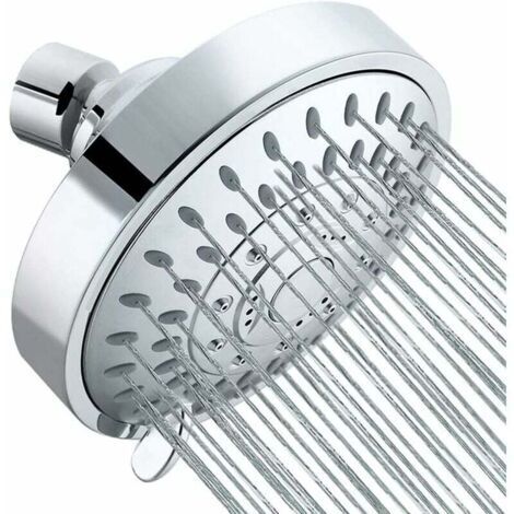Pommeau de douche haute pression 4 pouces – Anti-calcaire chromé – Jet doux et réglable – Économie d'eau – Installation facile (1/5)