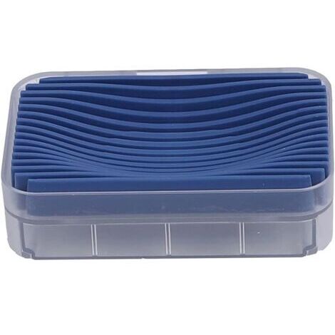 Porte-savon à deux niveaux, boîte de rangement pour douche, à coller, fixation murale avec trous de drainage pour salle de bain (couleur : bleu) (1/5)