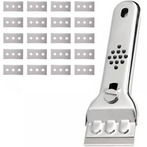 Grattoir à verre en acier inoxydable pour cuisinière en céramique, grattoir à verre pour cuisinière à induction (1/4)