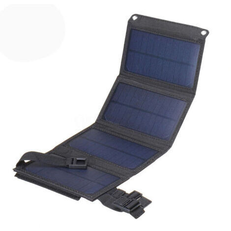 (Noir) 20w 5v Panneau solaire pliable Power Bank Chargeur Portable Camping en plein air (1/4)