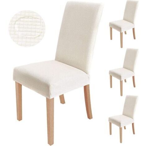 Lot de 4 Housses de Chaise Extensibles Universelle -de chaise en stretch Housse de chaise élastique Housse moderne Décoration Housse de chaise pour ajustement universel-RAPANDA