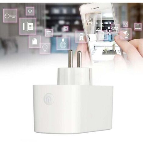 Prise intelligente Wifi Prise double prise Wifi Shunt double contrôle commande vocale interrupteur de temporisation Prise intelligente 2 en 1 AC 220‑--
