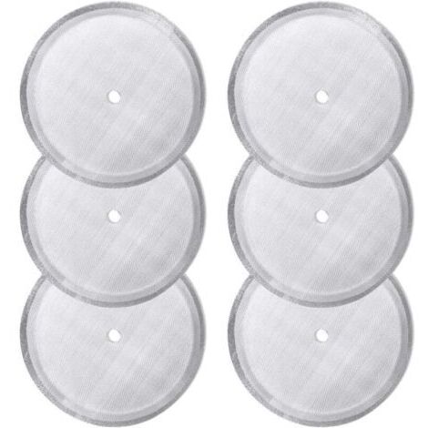 Paquet de 6 filtres à tamis de rechange pour presse française, filtres à mailles réutilisables en acier inoxydable pour cafetières à pression françaises universs de 1000 ml / 34 oz / 8 tasses (1/4)