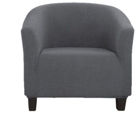 Housse de fauteuil extensible jacquard avec accoudoirs pour fauteuil de café, chaise de club, fauteuil de relaxation, housse extensible (gris foncé) (1/4)