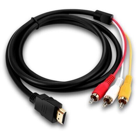 Câble HDMI vers RCA,1080P Câble de Conversion HD pour Décodeur HDMI vers 3RCA,Adaptateur de Câble Audio Vidéo Rouge Jaune Blanc pour TV HDTV DVD - 1,5 m (1/4)