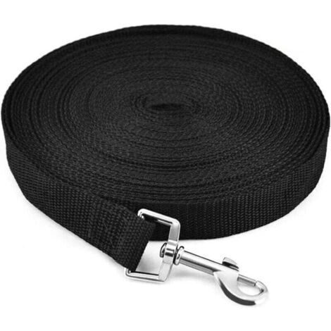 Laisse de Dressage pour Chien 30M Laisse Longue pour Chien Poignée Rembourée en Nylon, Longue Sangle pour Chiens Chats Animal de Compagnie Promenade Arrimage Jogging (Noir) (1/4)