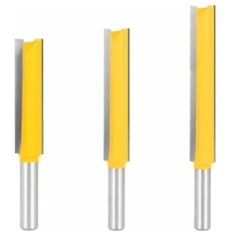 3Pcs 8mm Queue Fraises de Fraisage extra longues, Fraise Bois Fraise Extra-longue Fraise droite bout 8mm x 1/2quot x 50mm, 8mmx 1/2quot x 63mm, 8mmx 1/2quot x 76mm (1/4)
