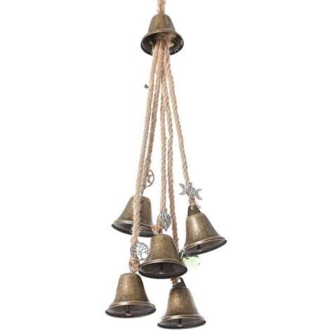 Cloches de sorcières, charme de protection de porte, énergies négatives claires magiques, attire les carillons éoliens positifs, boho ornements suspendus pour porche, jardin, fenêtre, métal (1/4)