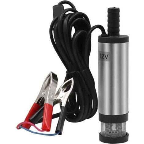Pompe De Transfert De Carburant Diesel, 12V 38mm Diesel Eau Pompe, Pompe Transfert Carburant Diesel Avec Filtre, Pompes à Huile électrique 12V Multifonctionnelle Pour Huile, Eau(Argent) (1/4)