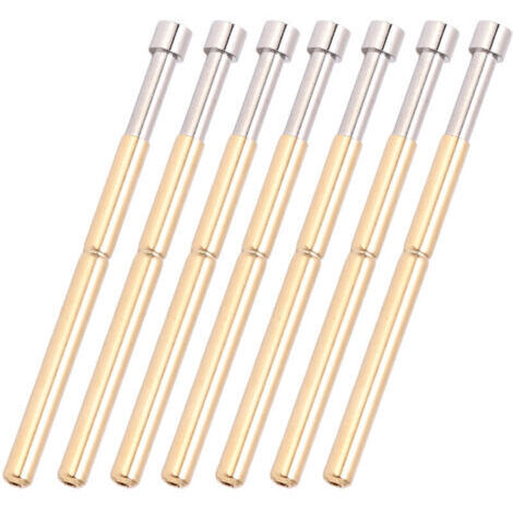 100 Pièces Test de Ressort Pogo Pin Type de Tête Concave Sonde de Test de Ressort Matériel en Laiton 2.02mm/0.1in Diamètre du Tube 33.35mm/1.3in PCB Test Pins (1/4)
