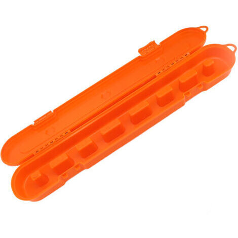 Boîte de rangement de chaîne de tronçonneuse, organisateur en plastique de grande capacité, mallette de transport de scie électrique Orange (1/5)