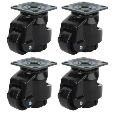 4 pièces roulette de réglage de niveau GD-40F roues de nivellement de roue à rouleaux industrielles robustes noires (1/5)