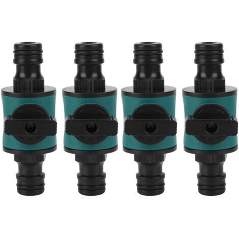 Connecteur rapide de tuyau 4 pièces, adaptateur de jardin à double tête anti-fuite en plastique, pour système d'irrigation (1/5)