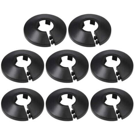 16mm Couverture De Tuyau Décoration PP Rosace De Radiateur Couverture De Mur De Tuyau D'eau Noir 8 Pcs (1/5)