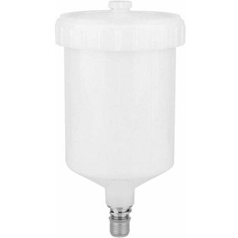 Pot de Pistolet de Pulvérisation de Peinture, 600Ml Gobelet de Peinture à Gravité D'Air en Plastique de Connecteur de Filetage Outils Pneumatiques pour Pistolets de Pulvérisation de Automobile (1/5)